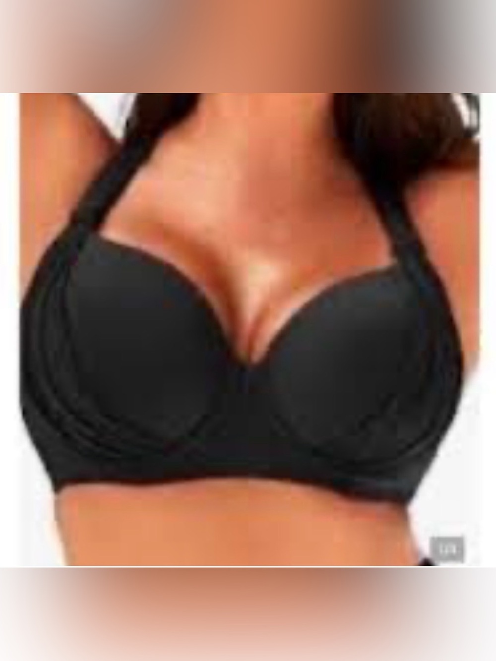 NWT 2bamboo Black Padded Underwire Bikini Top